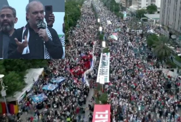 Jamaat-e-Islami holds massive Gaza solidarity March in Karachi
