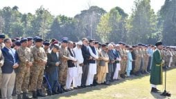 Funeral held for 12 martyred soldiers in wake of Afghan aggression