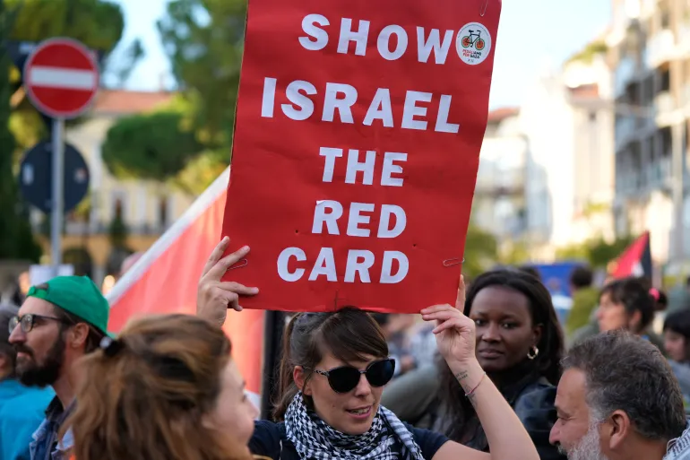 Protesters demand Israel boycott ahead of Italy's world cup qualifier in Udine