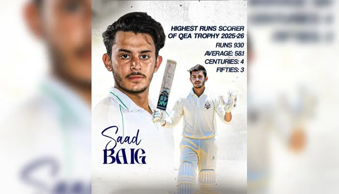 Mirza Saad Baig joins elite 1,000-run club in Quaid-e-Azam Trophy 2025
