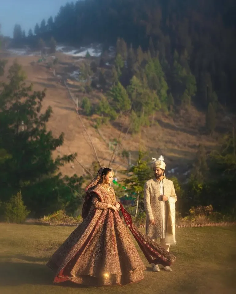 Social media star Rabeeca Khan stuns in deep red lehnga for wedding