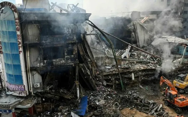 Gul Plaza fire: recovery operations enter ninth day, 71 dead
