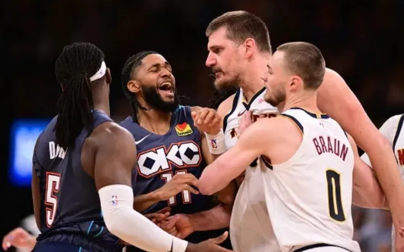 Lu Dort ejected after heated clash with Nikola Jokic