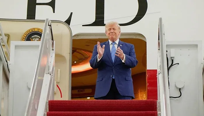 Trump reviews Qatar-gifted upgraded Air Force One jet in Maryland