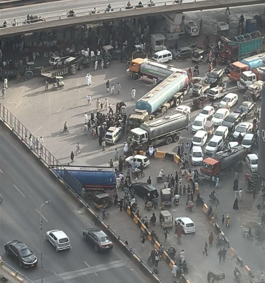 traffic jam road block