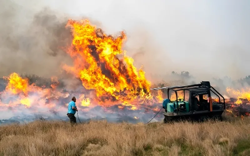 England wildfires force evacuations as heat and drought intensify