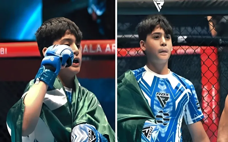 Pakistan’s 11-year-old Aurangzeb Taseer wins opening bout at MMA World Cup