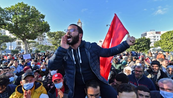 Protest in Tunisia on anniversary of revolution