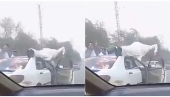 Man arrested for performing stunts on a moving car in Peshawar, watch