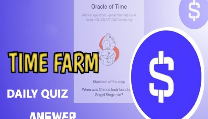 Time Farm Daily Quiz Answer today