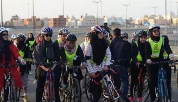 women's bicycle race in Saudi Arabia